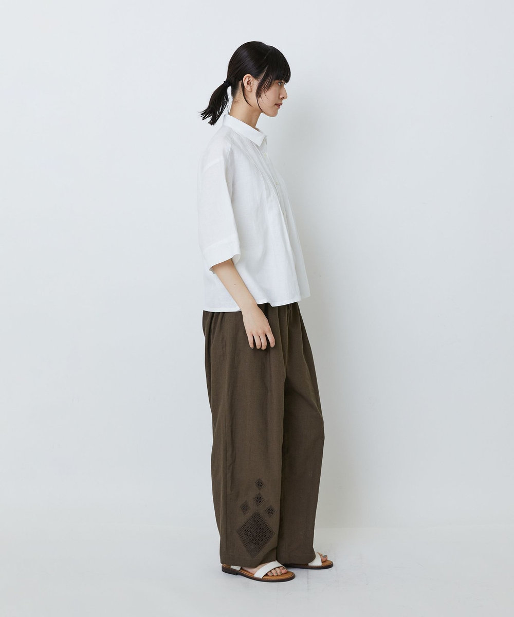 LOISIR タックディテールブラウス オフホワイト