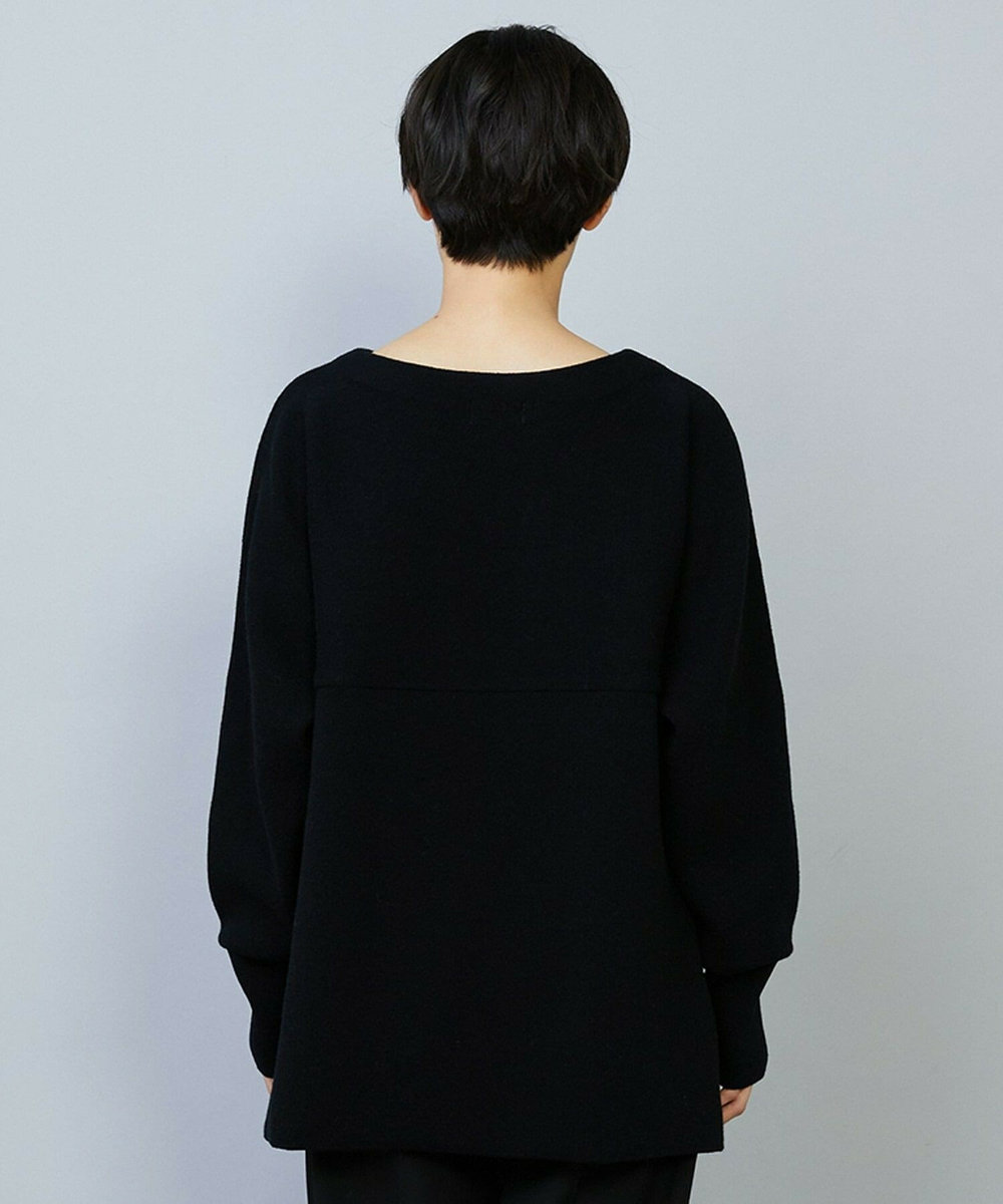 MOGA WOOLEN×AMOSSA ドルマンスリーブ配色ニット ブラック系その他
