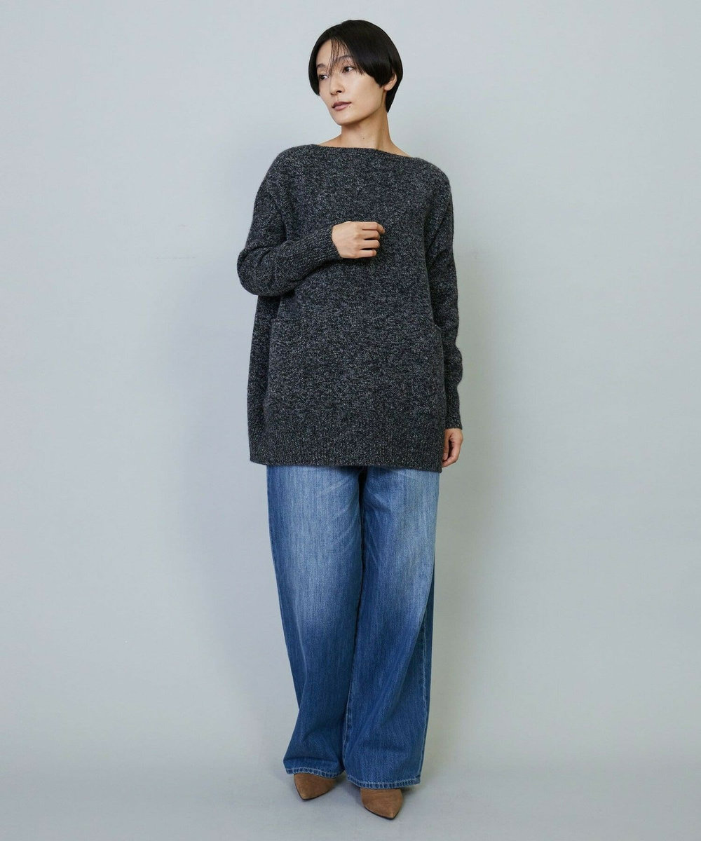 MOGA クーマラム×カシミヤボートネックニット ブラック系その他