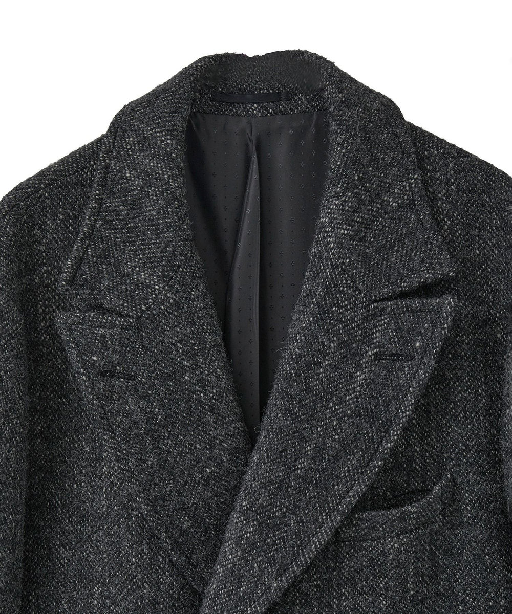 MEN'S BIGI ヴィンテージツイードダブルブレステッドコート グレー