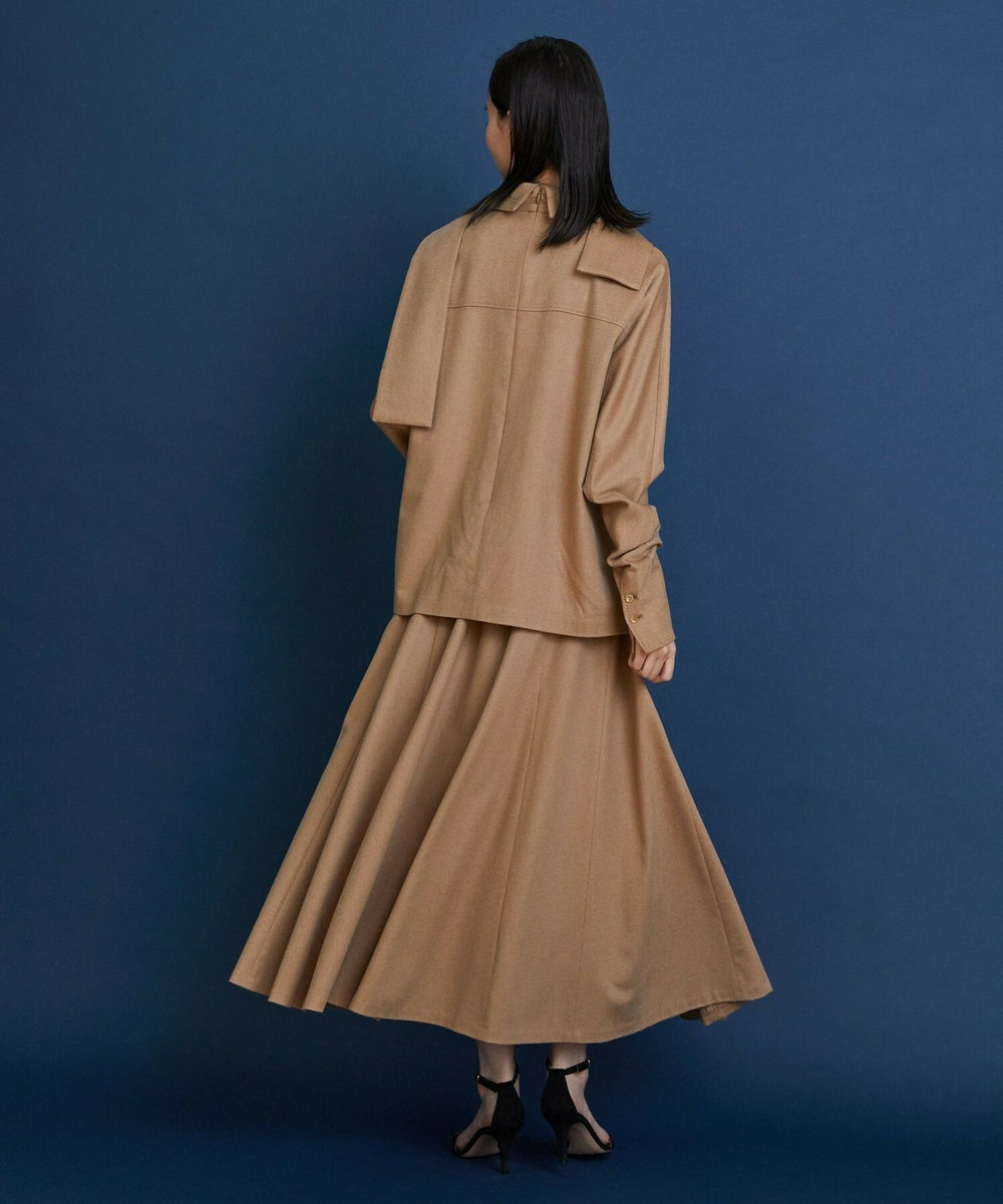 L'EQUIPE COUTURIER ピュアキャメルドレープブラウス キャメル