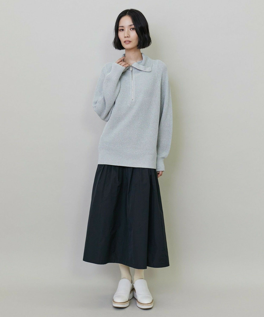 L'EQUIPE ラメハーフZIPニット グレー