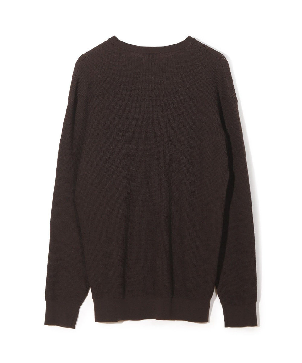 MEN'S BIGI メリノウール ワッフル編みニット ブラウン