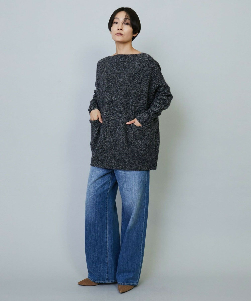 MOGA クーマラム×カシミヤボートネックニット ブラック系その他