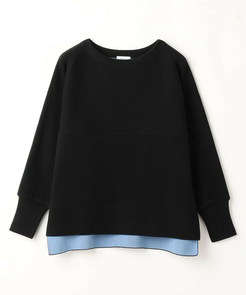 MOGA WOOLEN×AMOSSA ドルマンスリーブ配色ニット ブラック系その他