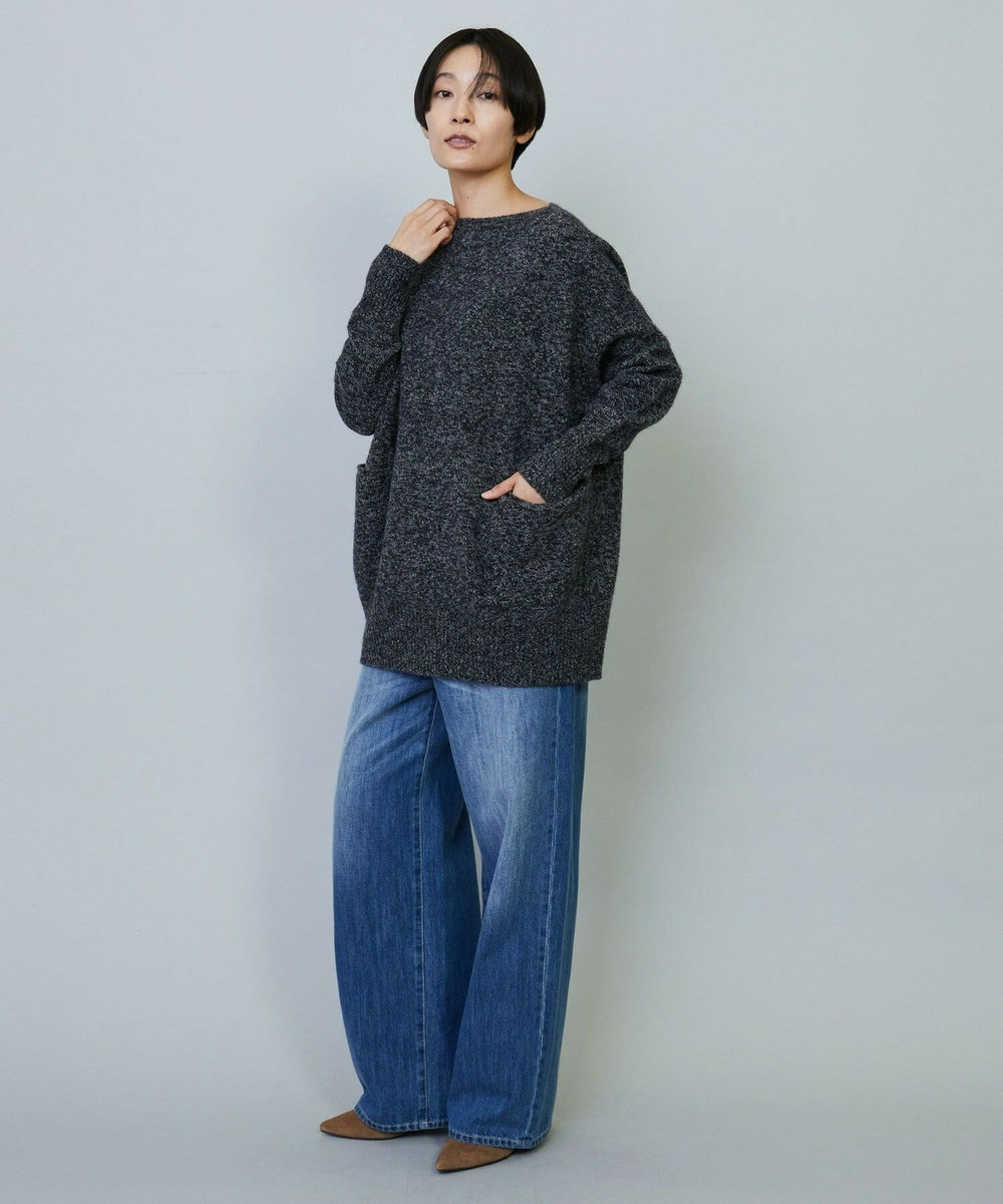 MOGA クーマラム×カシミヤボートネックニット ブラック系その他