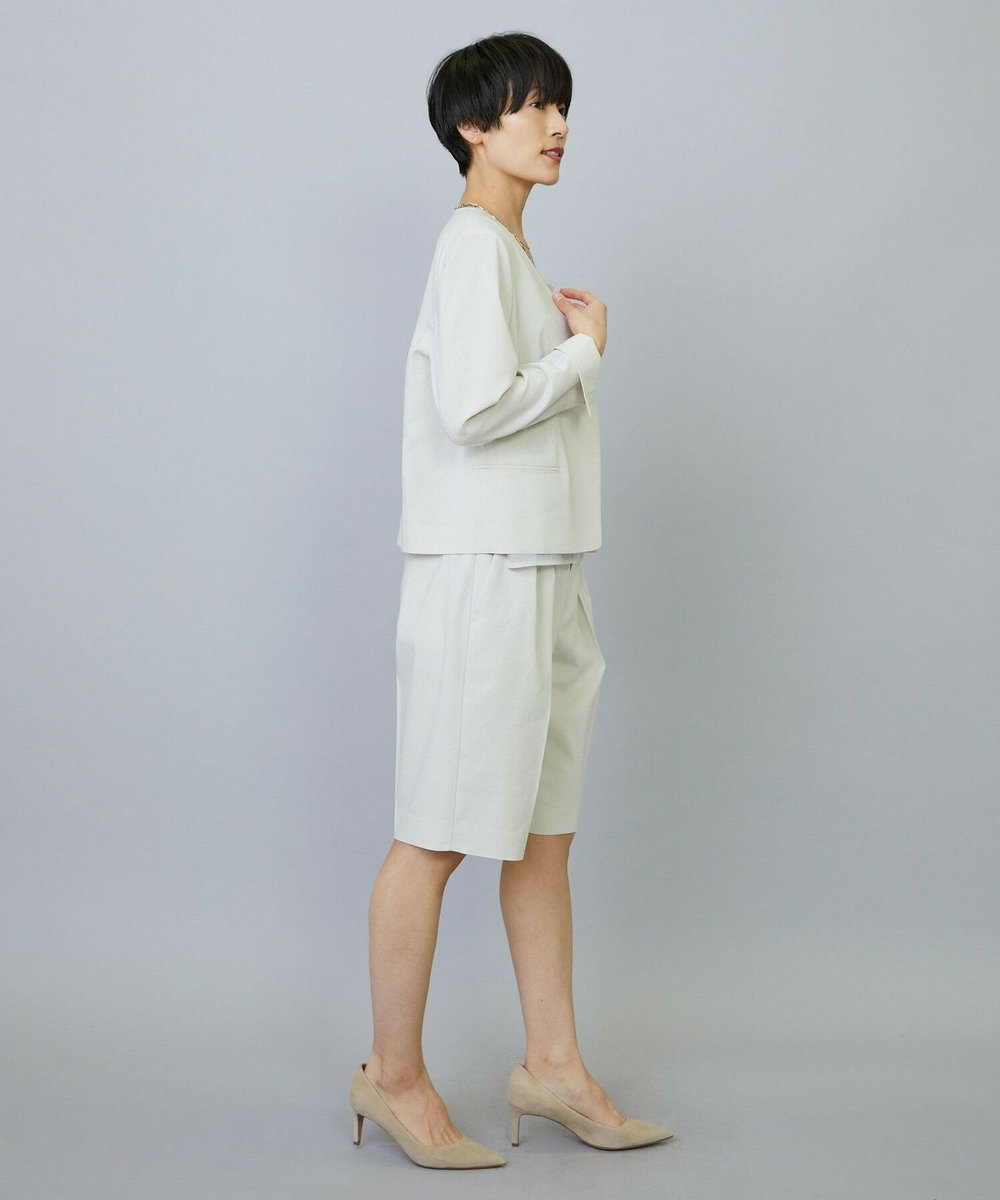 MOGA スタイリスト戸野塚かおるコラボ ドライリネンストレッチショートパンツ キナリ