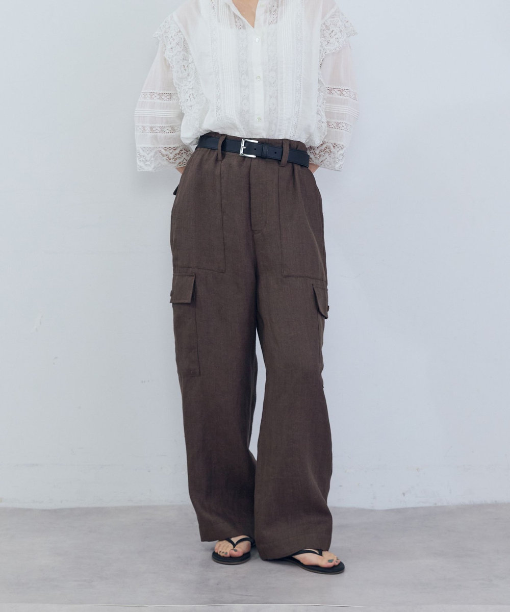 ADIEU TRISTESSE リネンカーゴパンツ ブラウン