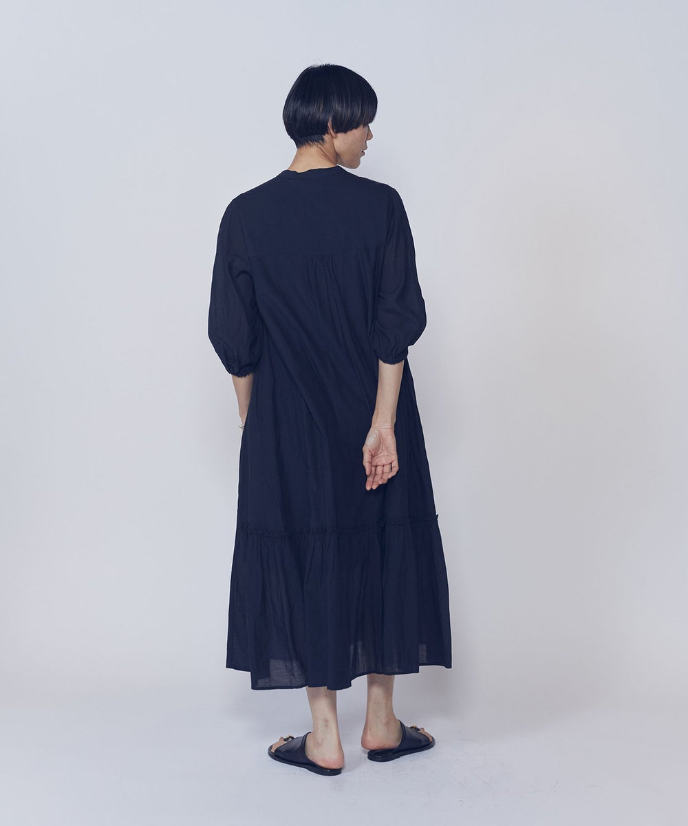 1er Arrondissement 【WEB限定】＜normment（ノーメント）＞ギャザースリーブドレス ブラック