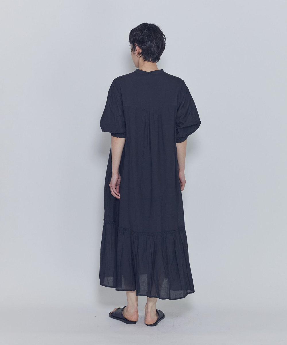 1er Arrondissement 【WEB限定】＜normment（ノーメント）＞ギャザースリーブドレス ブラック