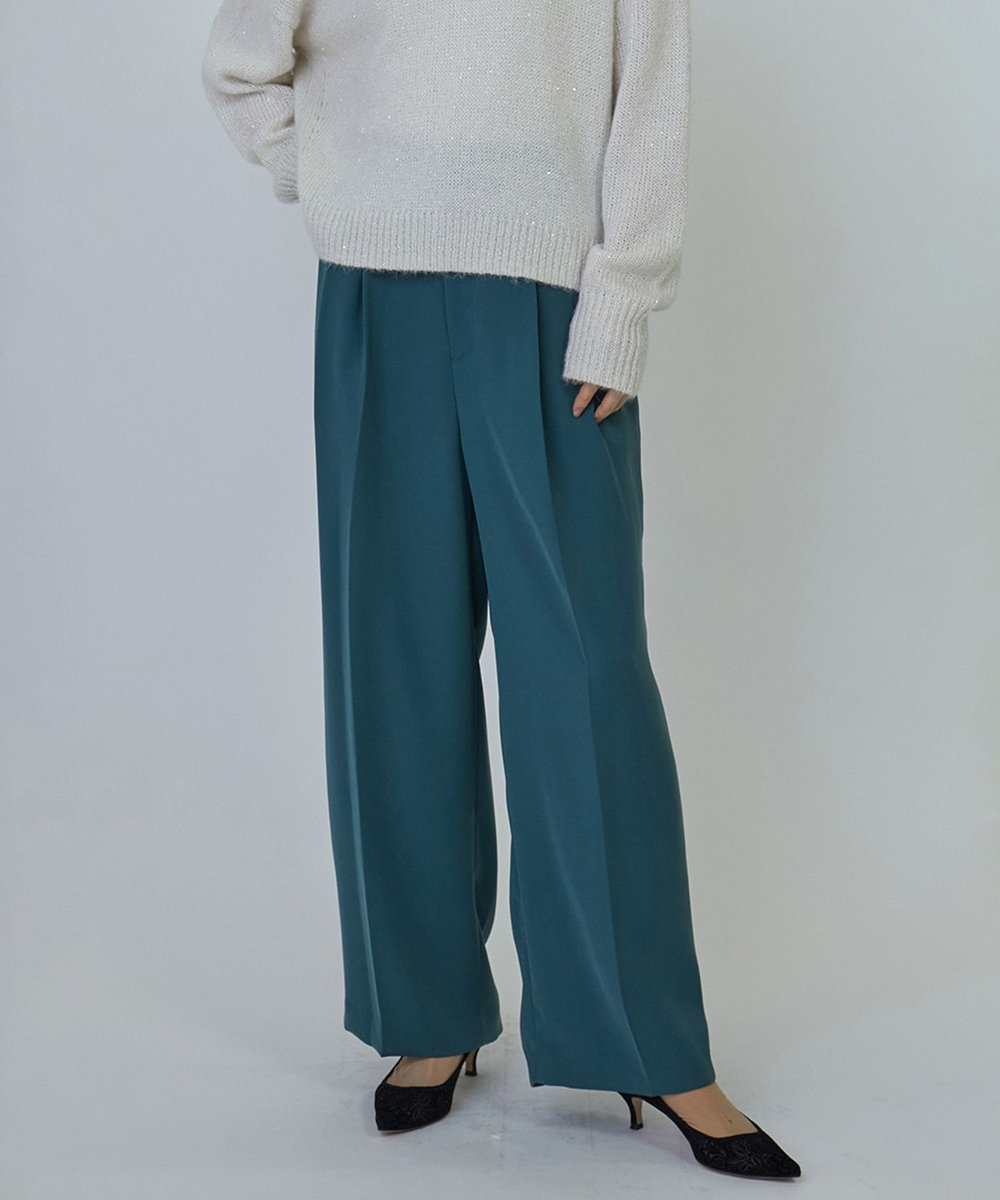1er Arrondissement 2タックワイドパンツ グリーン