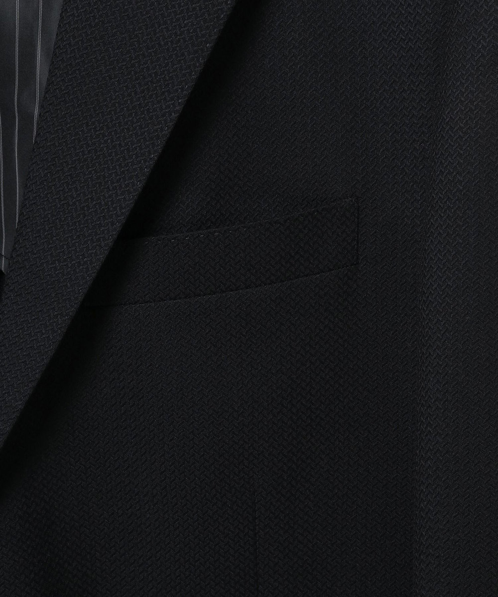 MEN'S BIGI シェブロンジャカードスーツセットアップ＜同素材ベストあり＞ ブラック