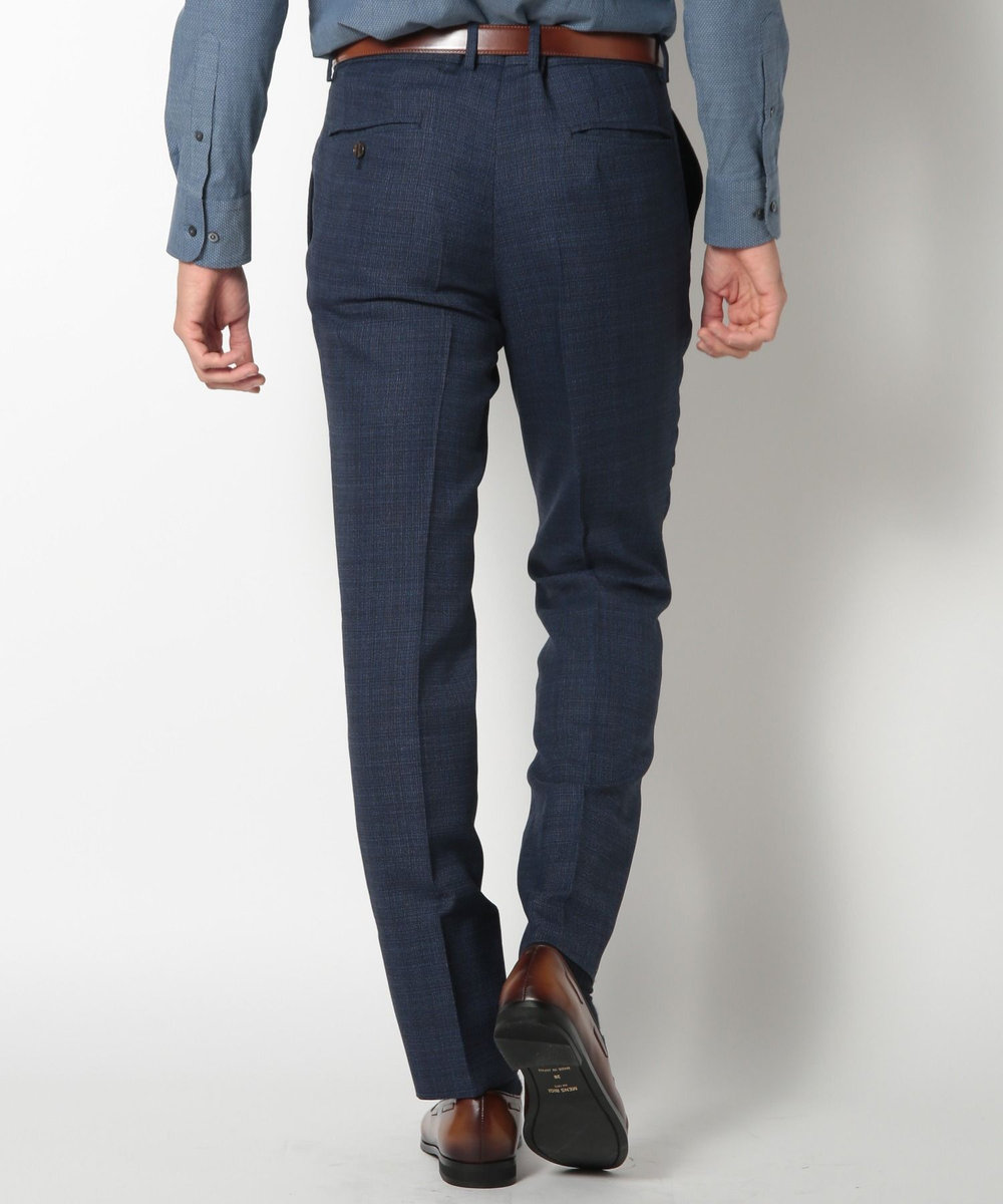 MEN'S BIGI 【ACTIVE TAILOR】ミックスヤーン/ホップサックスラックス ネイビー