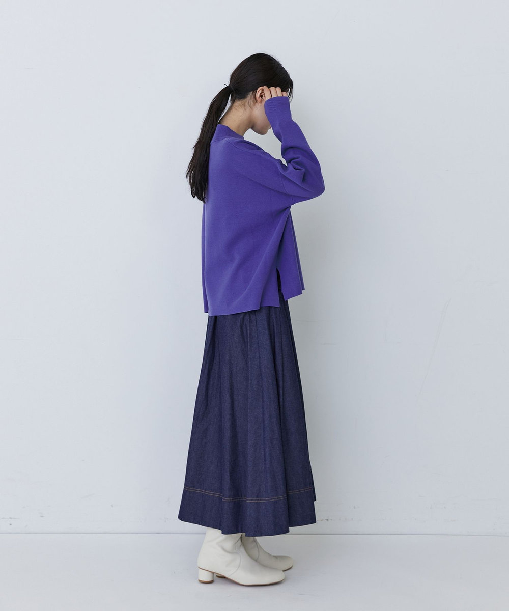 congés payés ADIEU TRISTESSE ミラノリブモックネックニットプルオーバー パープル