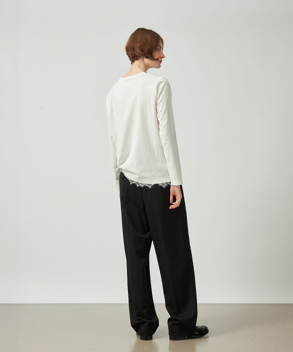 DÉPAREILLÉ WOOL GABARDINE WAIST BELT PANTS / ウールギャバジンウエストベルトパンツ ブラック