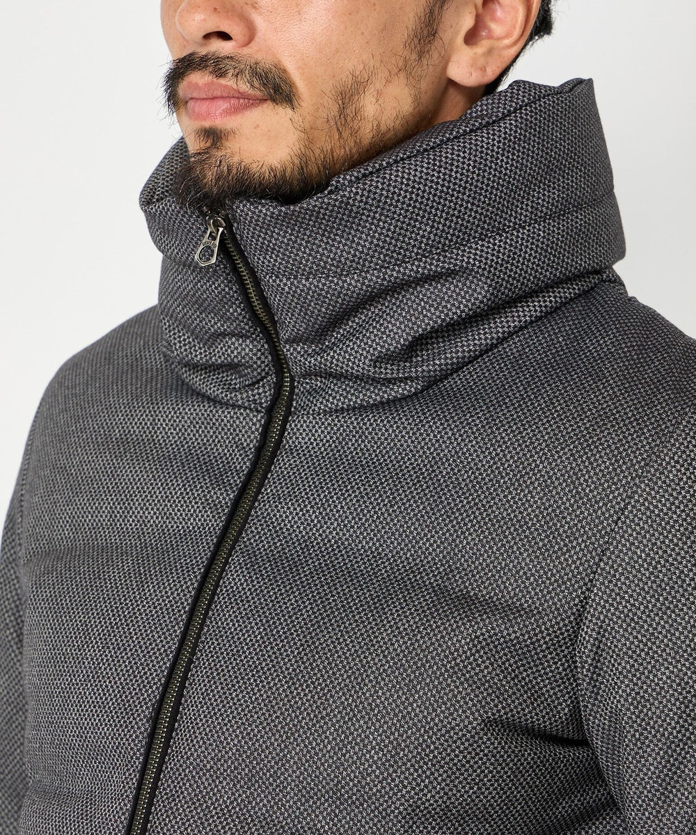 MEN'S BIGI マイクロブロックチェックボリュームネックダウン グレー系その他
