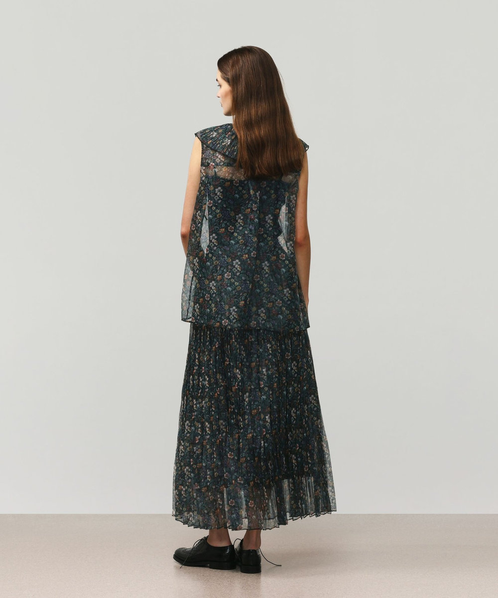 DÉPAREILLÉ FLOWER ORGANDY SKIRT / フラワーオーガンジースカート ブラック