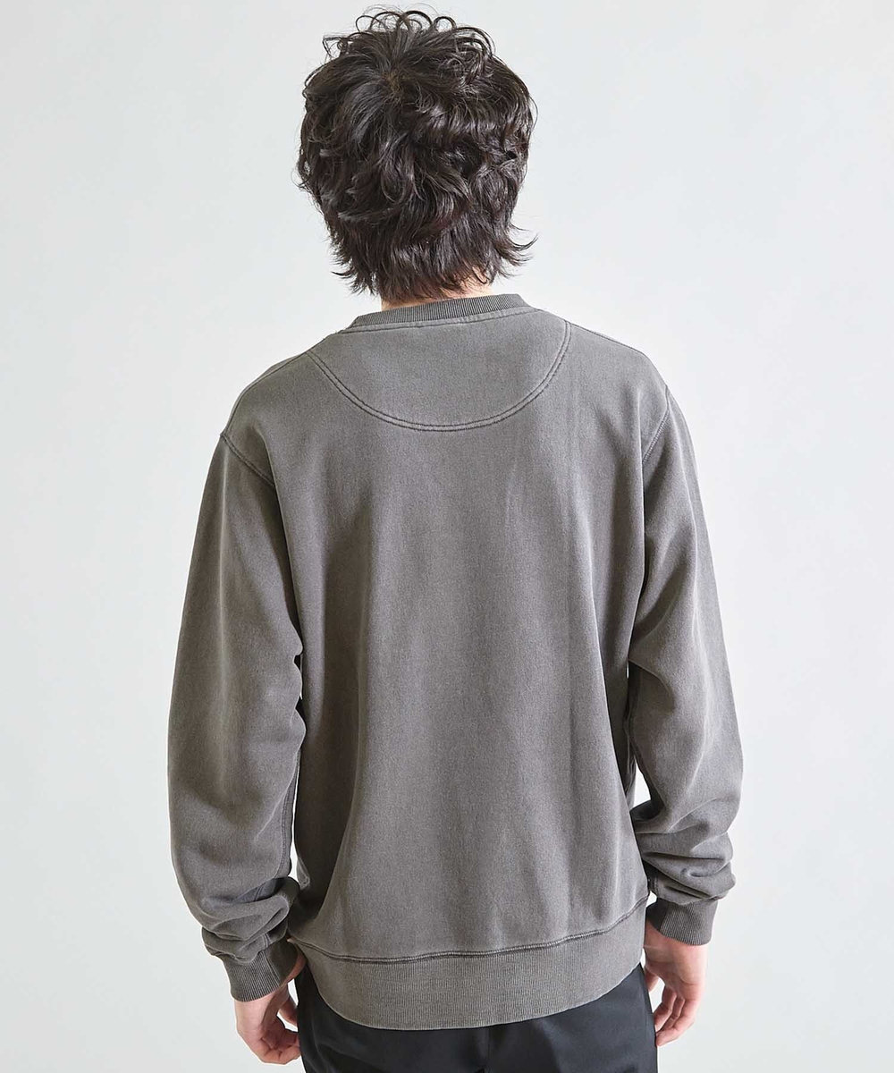 UNION STATION 【Good wear×BARRY McGEE×UNION STATION】ピグメント加工 別注クルーネックスウェット チャコールグレー