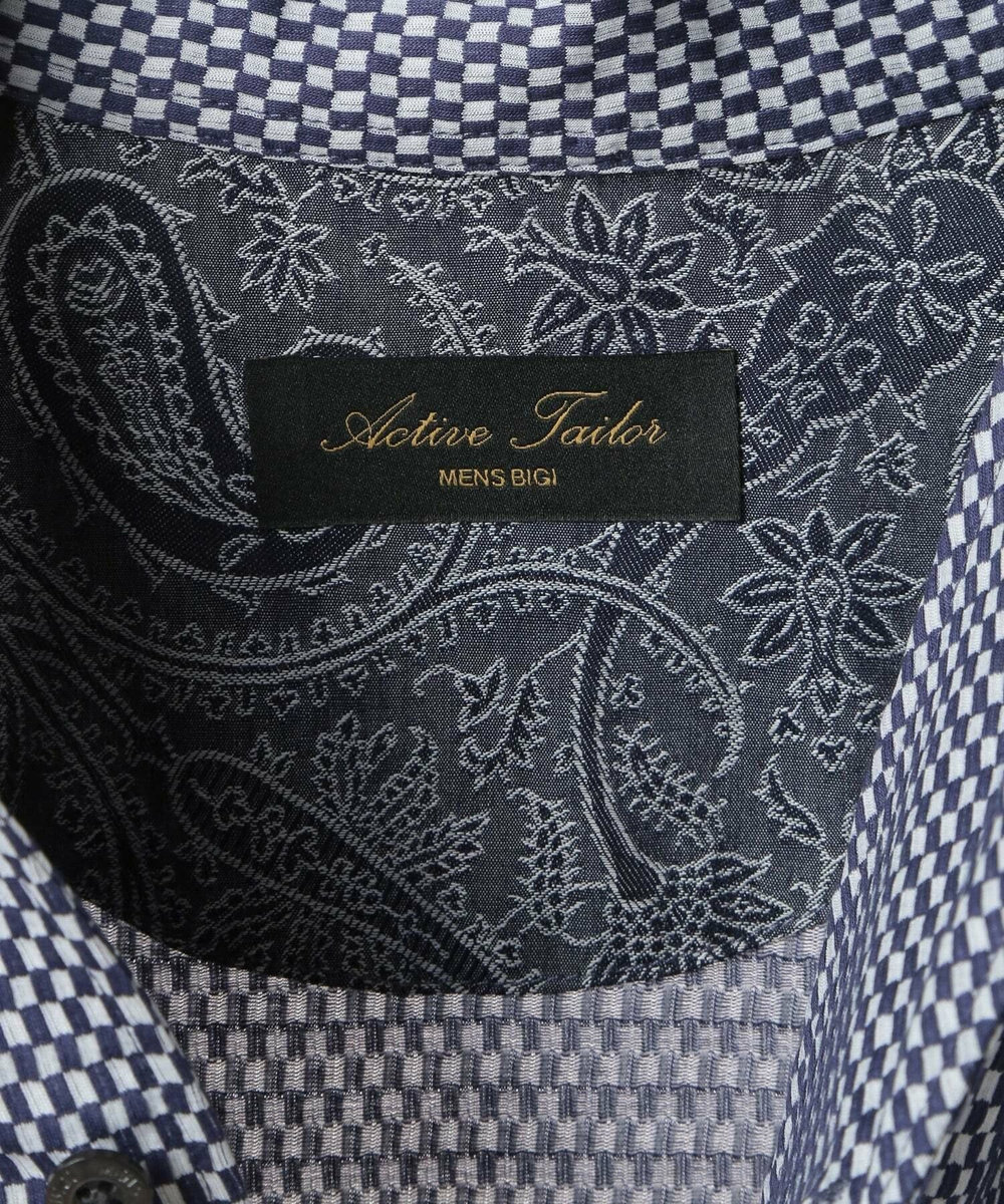 MEN'S BIGI 【ACTIVE TAILOR】サッカー織りポロシャツ<COOL MAX/吸水速乾> ブルー
