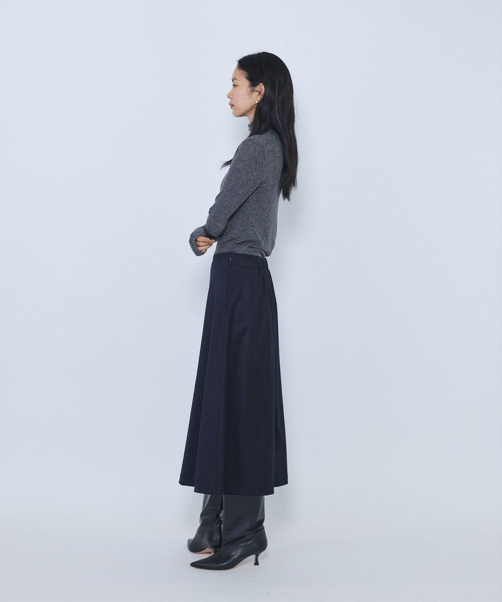 1er Arrondissement ウールサテンスカート ネイビー