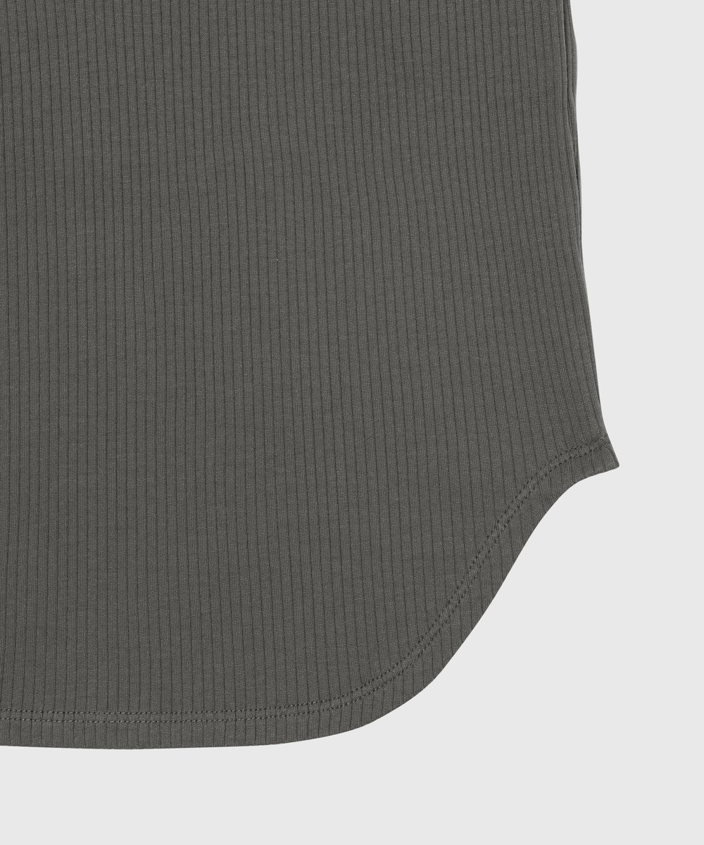 DÉPAREILLÉ ORGANIC COTTON RIB HENRY NECK / オーガニックコットンリブヘンリーネック チャコールグレー