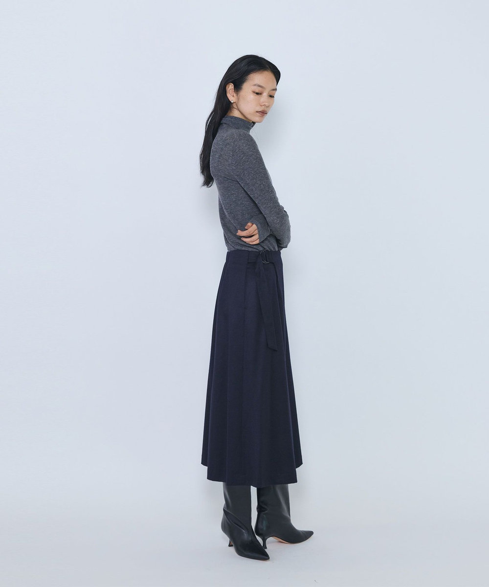 1er Arrondissement ウールサテンスカート ネイビー