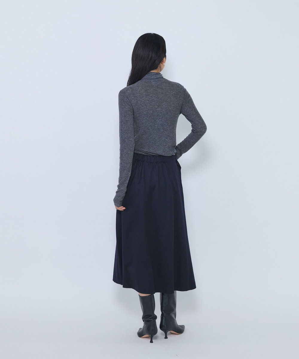 1er Arrondissement ウールサテンスカート ネイビー