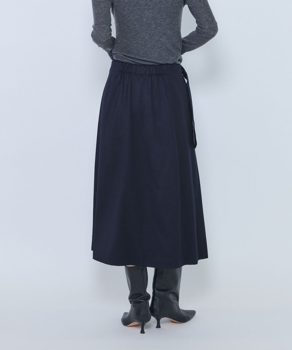 1er Arrondissement ウールサテンスカート ネイビー