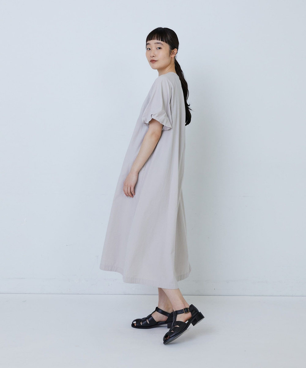 LOISIR 【MTサイズ有り】コットンワッシャーローンバルーンスリーブワンピース ベージュ系その他