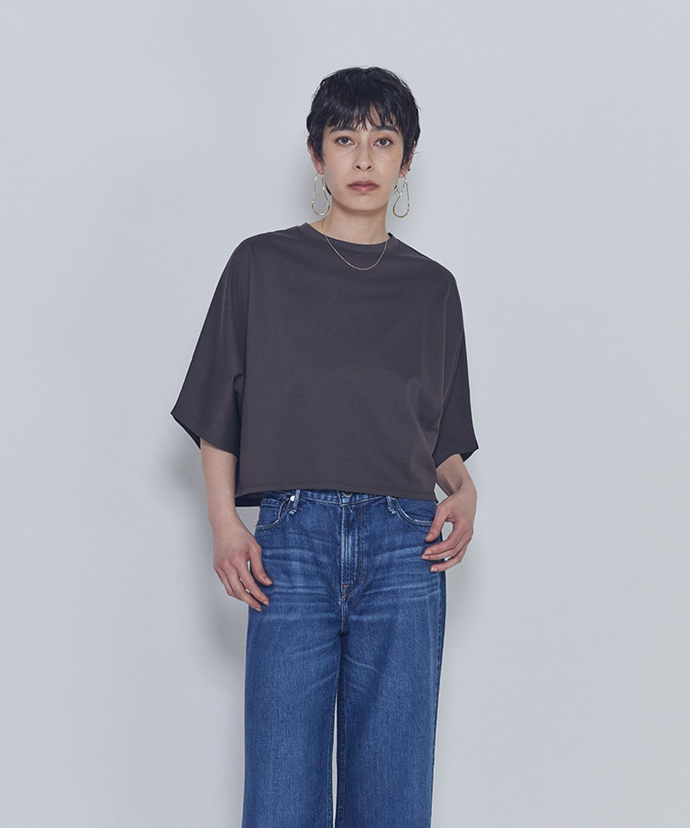 1er Arrondissement ハイゲージポンチクロップドＴシャツ ブラウン