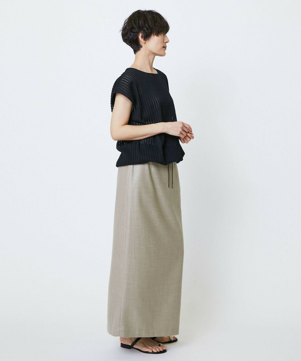 feerique feerique ラッセルメッシュストライププルオーバー ブラック
