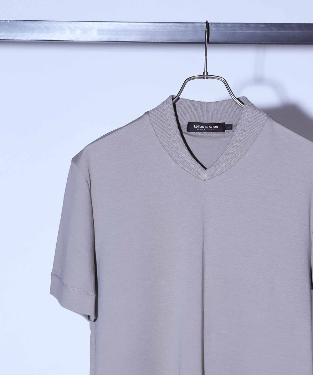 UNION STATION シルケットスムースVネックテーラーTシャツ グレー系その他