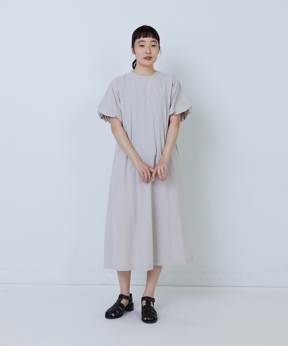 LOISIR 【MTサイズ有り】コットンワッシャーローンバルーンスリーブワンピース ベージュ系その他