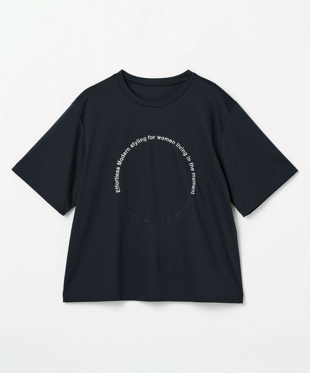 L'EQUIPE サークル刺繍Tシャツ ネイビー