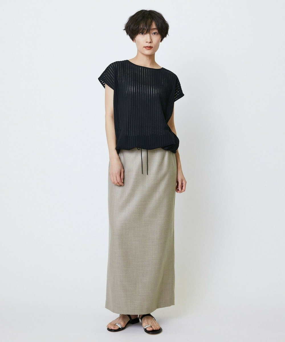feerique feerique ラッセルメッシュストライププルオーバー ブラック