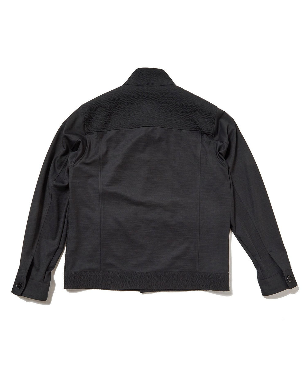 MEN'S BIGI 膨れジャガードストレッチブルゾン ブラック