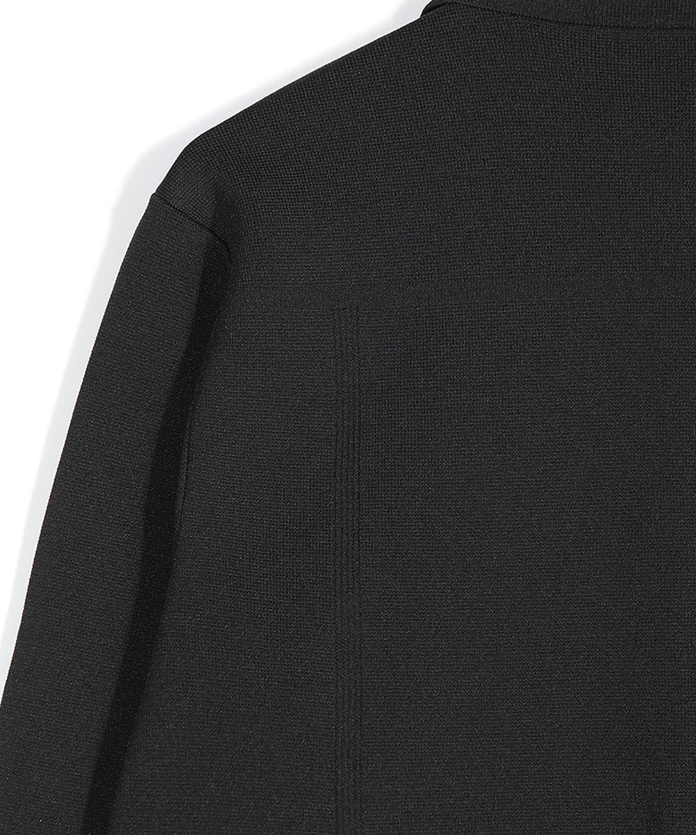 MEN'S BIGI デニムジャケット風ミラノリブニットアウター ブラック