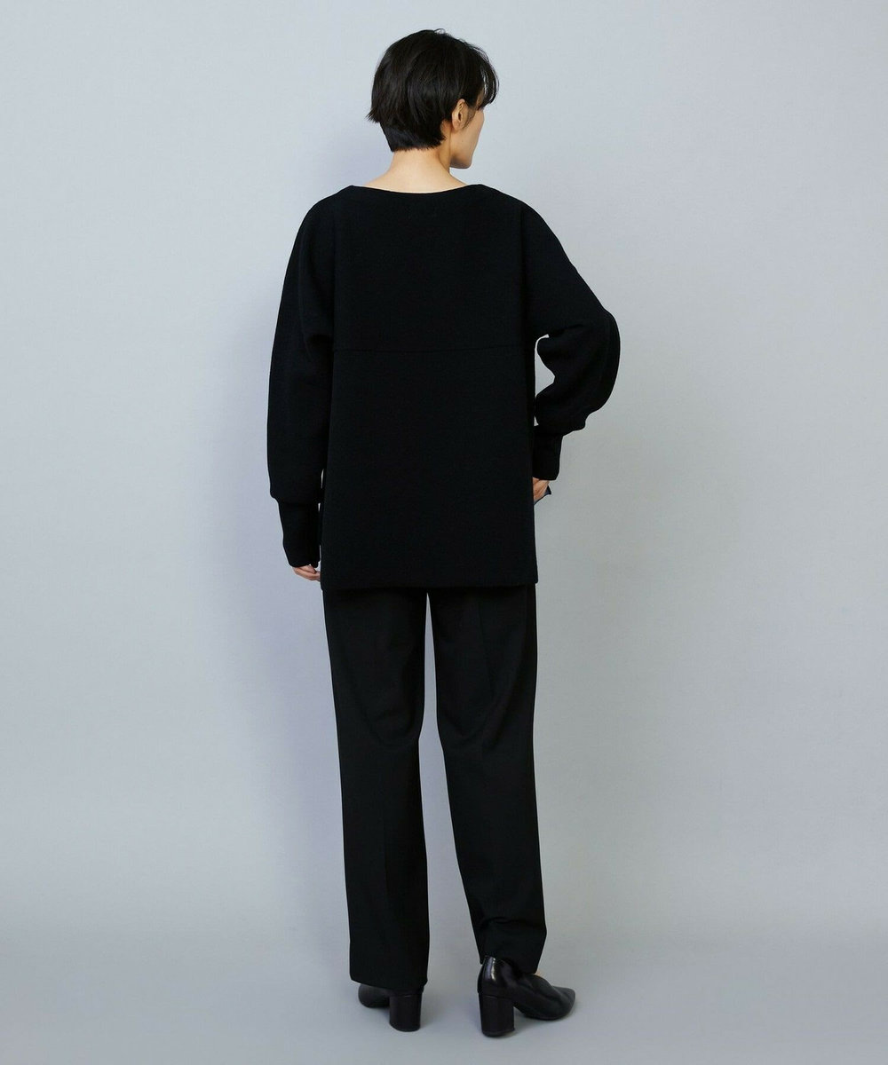 MOGA WOOLEN×AMOSSA ドルマンスリーブ配色ニット ブラック系その他