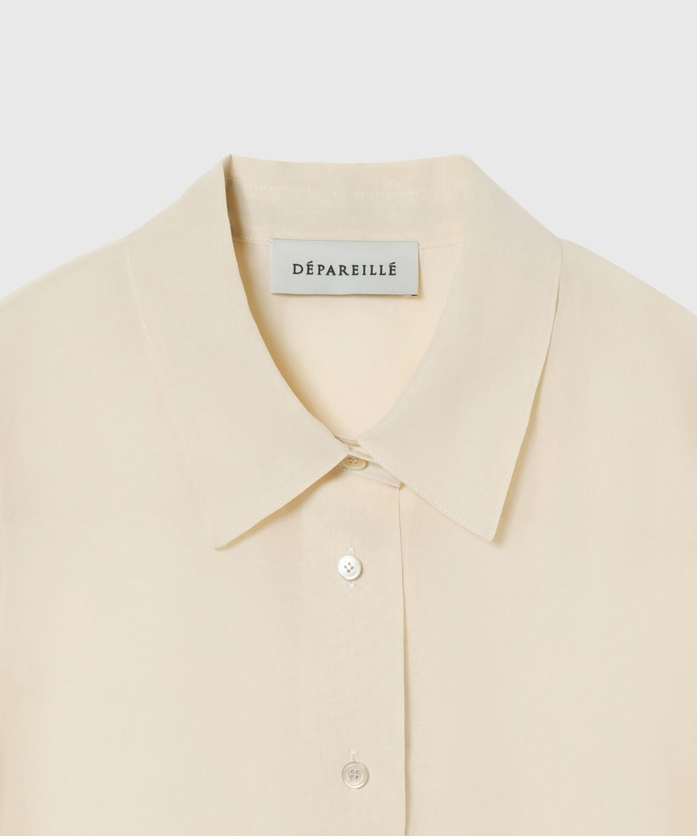 DÉPAREILLÉ COTTON VOILE SHORT SLEEVE BLOUSE / コットンボイルショートスリーブブラウス ベージュ