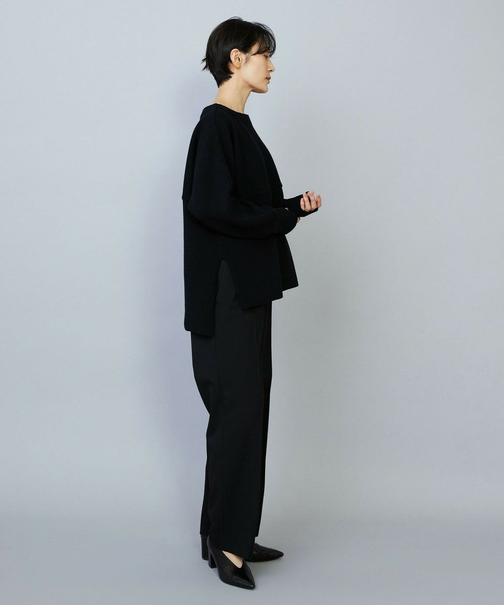 MOGA WOOLEN×AMOSSA ドルマンスリーブ配色ニット ブラック系その他