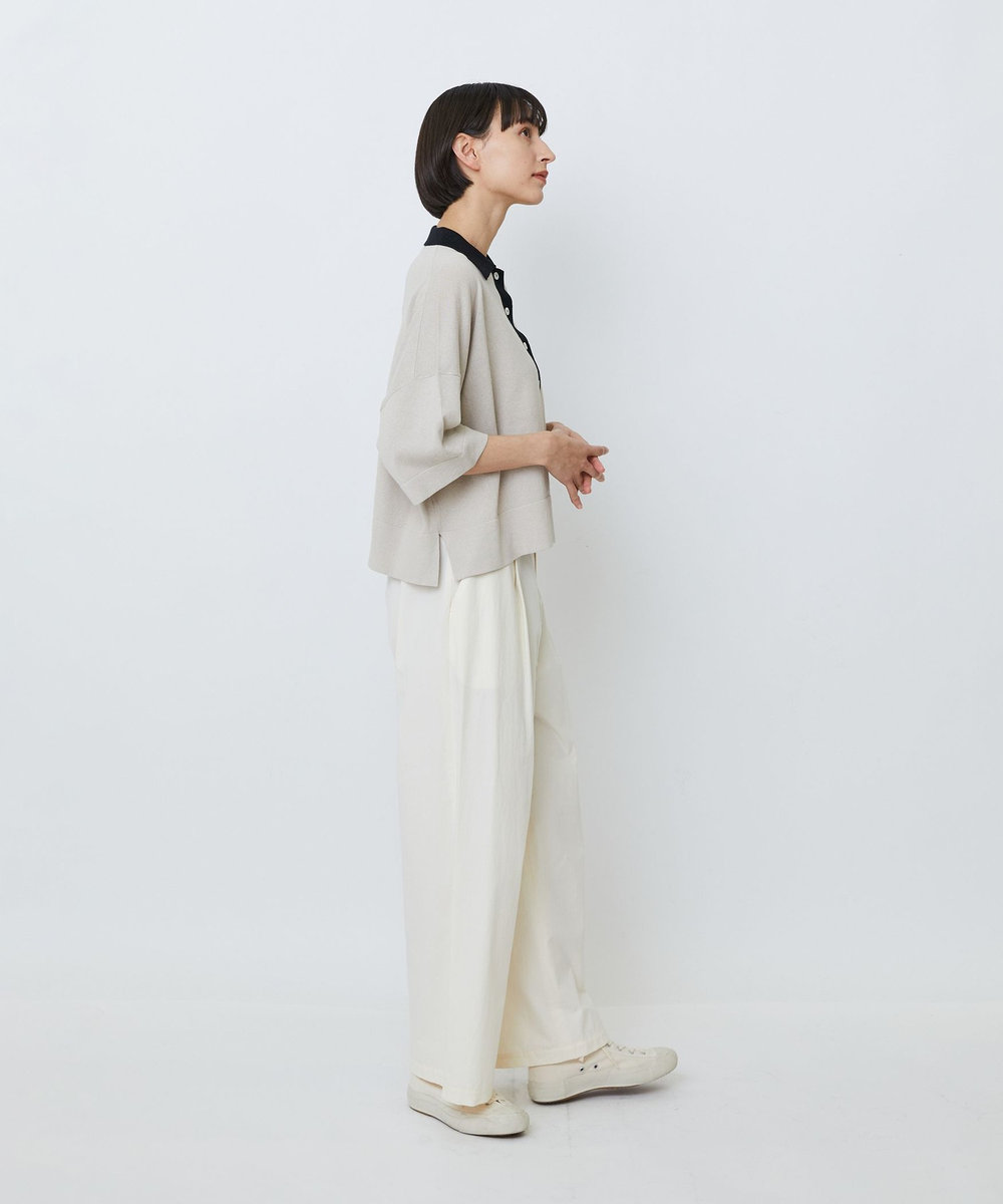 LOISIR 和紙コットン天竺ポロニット ベージュ