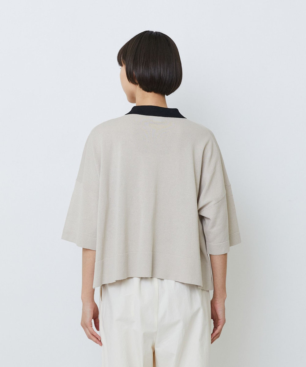 LOISIR 和紙コットン天竺ポロニット ベージュ