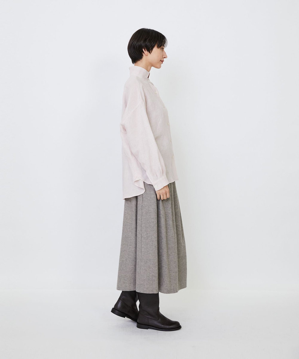 LOISIR グランジリネンボクシーシャツ ピンク
