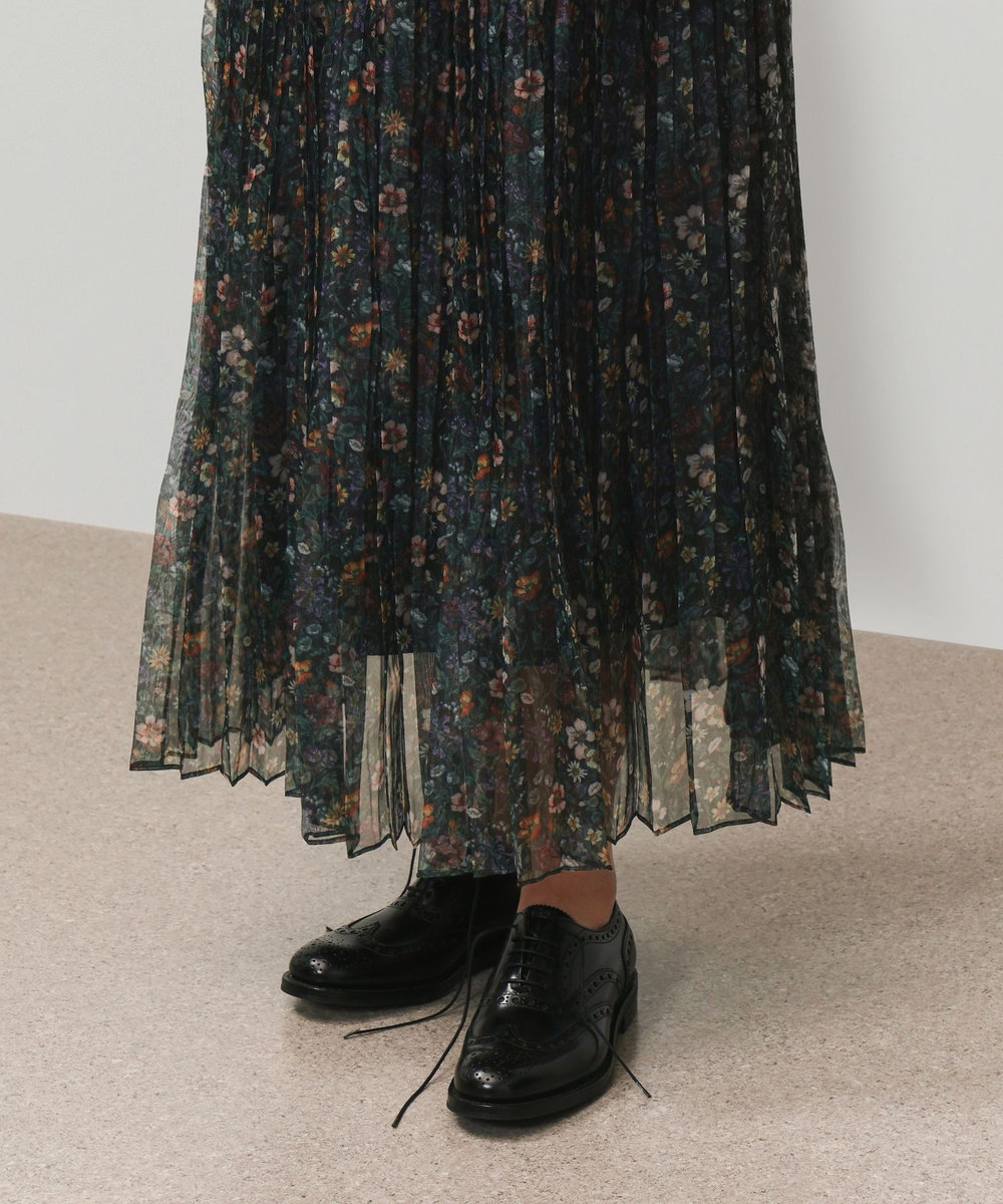 DÉPAREILLÉ FLOWER ORGANDY SKIRT / フラワーオーガンジースカート ブラック