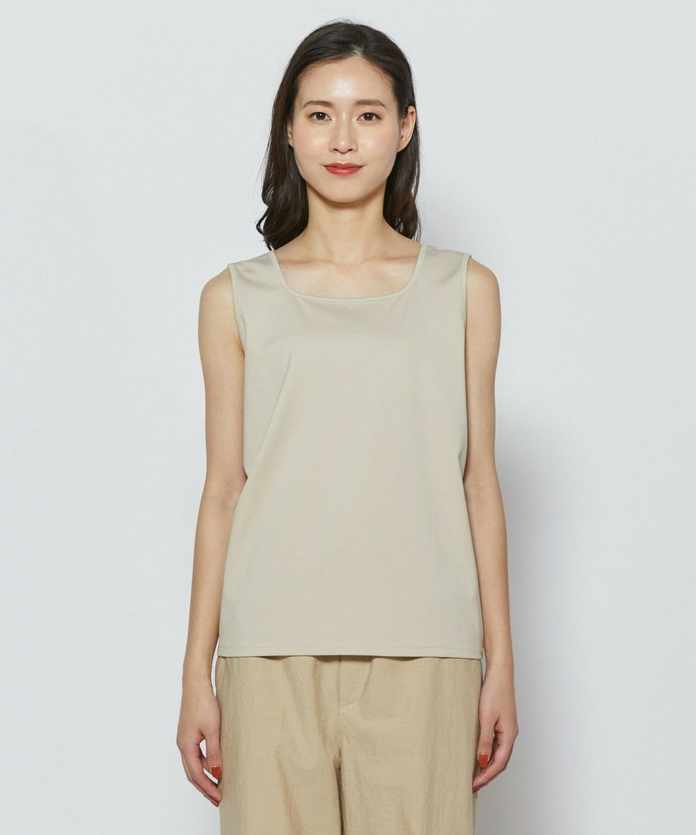L'EQUIPE Lサイズ（大きいサイズ） ［eclat 2026年5月号掲載商品］【大きいサイズ】ベアスムーススクエアタンクトップ ベージュ