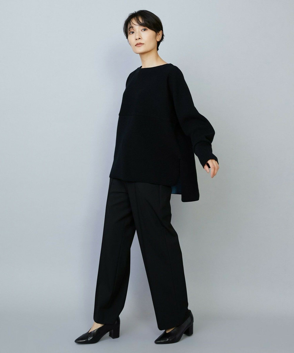 MOGA WOOLEN×AMOSSA ドルマンスリーブ配色ニット ブラック系その他
