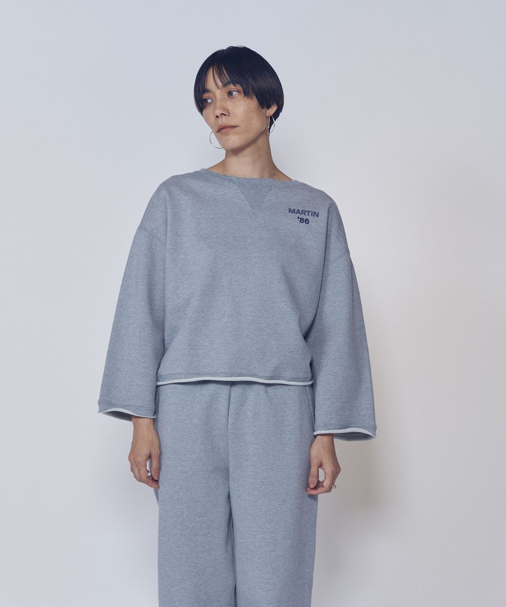 1er Arrondissement ＜IRONING (アイロニング)＞ロゴスウェットショートプルオーバー グレー