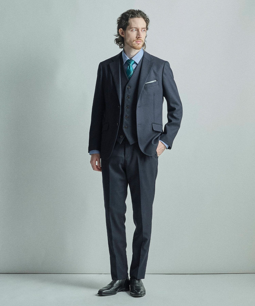 MEN'S BIGI ミックスヤーン/ホップサックスラックス ダークネイビー