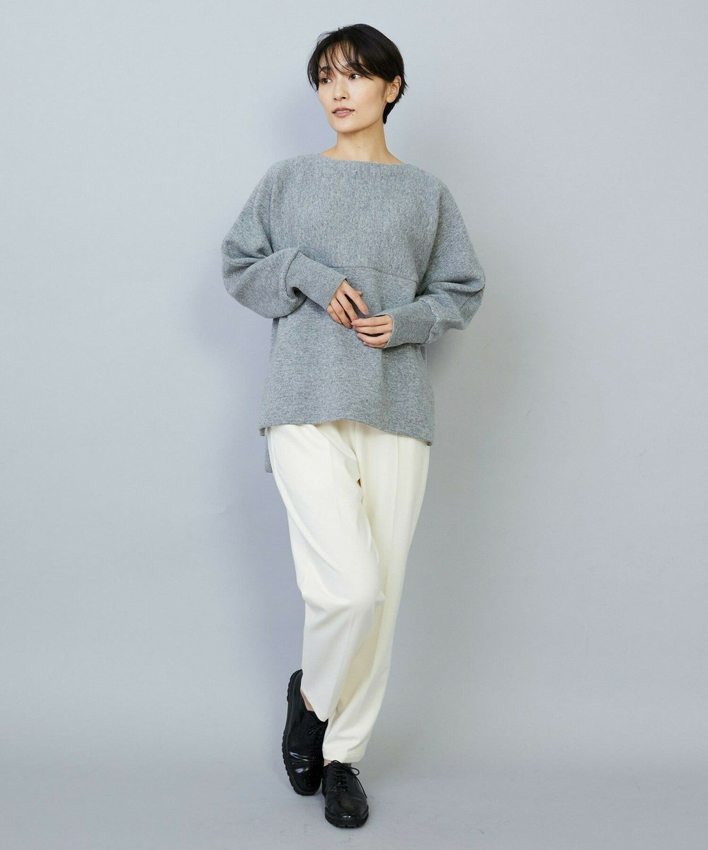 MOGA WOOLEN×AMOSSA ドルマンスリーブ配色ニット グレー系その他
