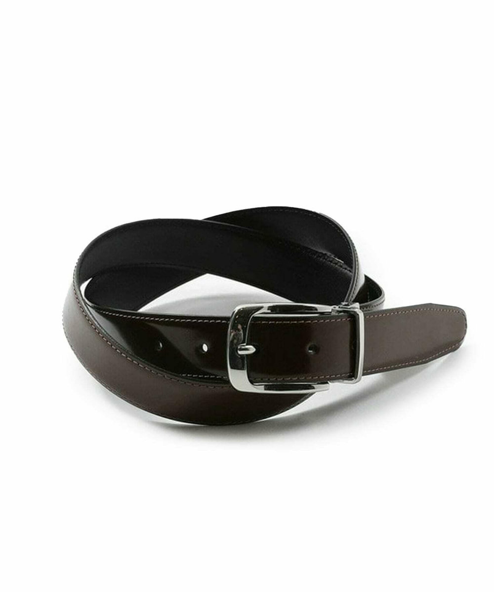 MEN'S BIGI アドバンレザーリバーシブルドレスベルト バーガンディー